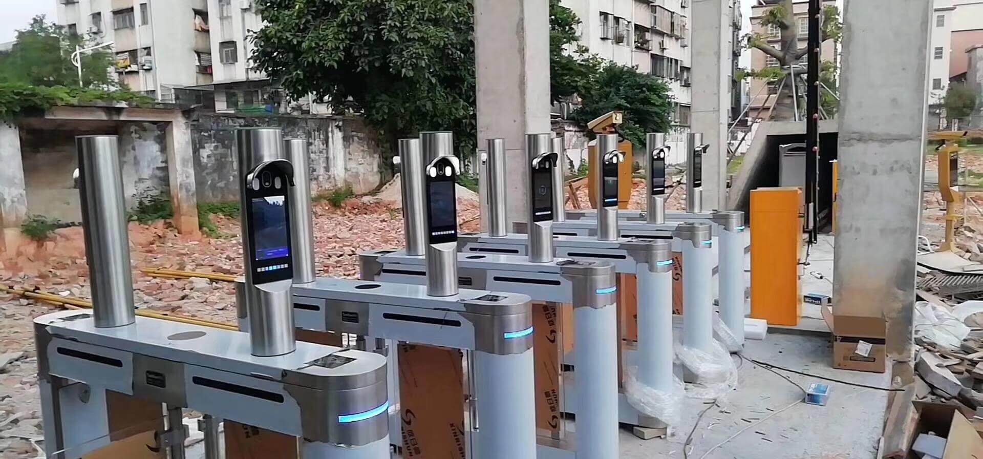 Facial recognition turnstiles used on construction sites